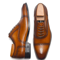 Zapatos de Cordones de Cuero Marrón | Meberant