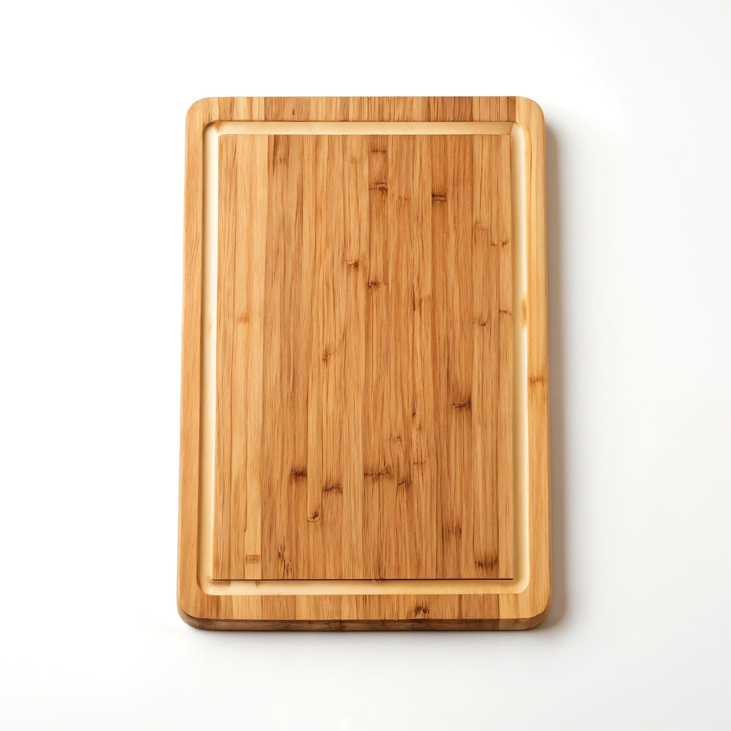 Meberant Tabla de Corte de Bambú Rectangular — vista estricta desde arriba mostrando la superficie completa