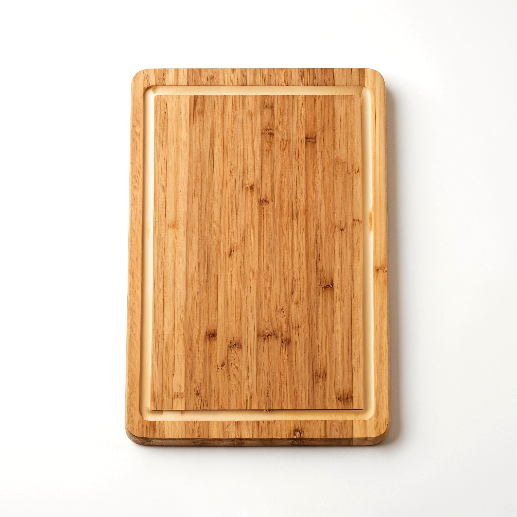 Meberant Tabla de Corte de Bambú Rectangular — vista estricta desde arriba mostrando la superficie completa
