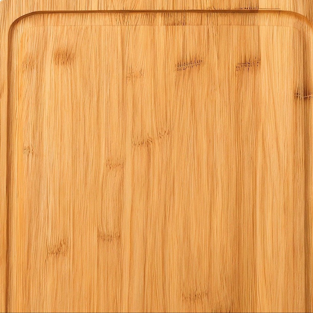Tabla de corte de bambú Meberant — detalle macro de la textura