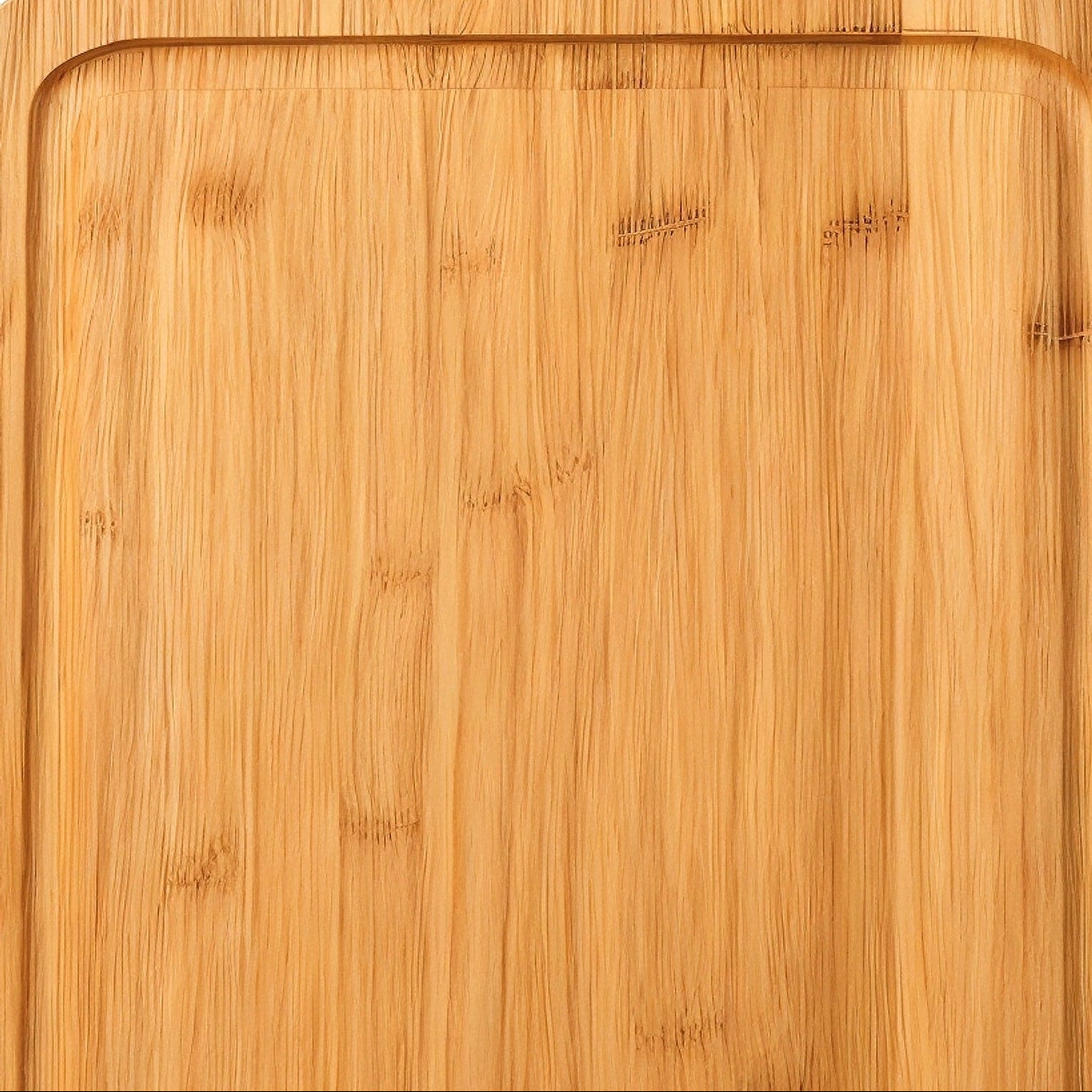 Tabla de corte de bambú Meberant — detalle macro de la textura